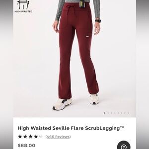 Figs High-Waisted Flare Scrub Pants - Black